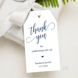Moderne Navy-Blue-Hochzeitsgeschenke Danke Geschenkanhänger