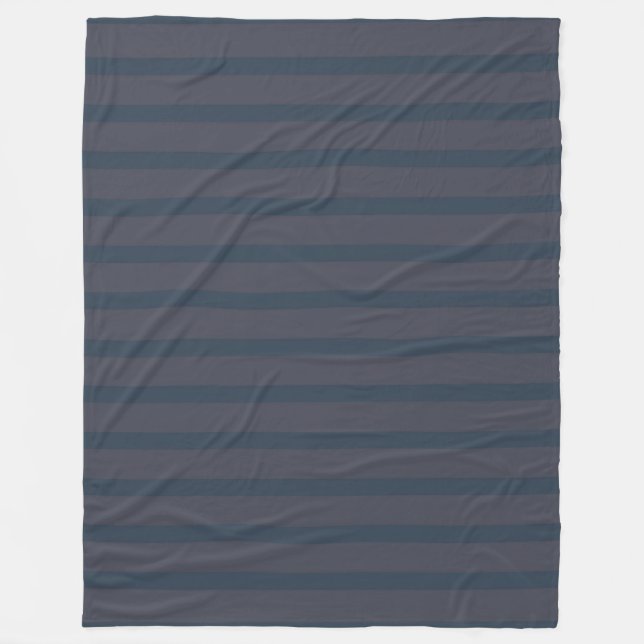 Moderne Navy Blue Pflaume gestreift Fleecedecke (Vorderseite)