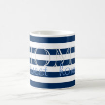Moderne Navy Blue Stripes,Zuhause Sweet Zuhause