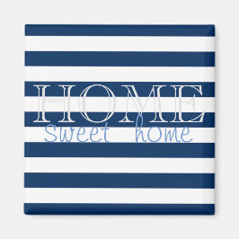 Moderne Navy Blue Stripes,Zuhause Sweet Zuhause Magnet