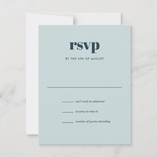Moderne Navy Blue Trendy Mix Match Wedding RSVP Karte (Vorderseite)