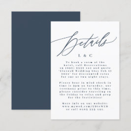 Moderne Navy Blue & White Simple Monogram Wedding RSVP Karte