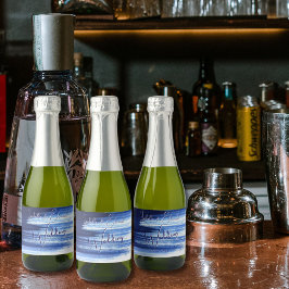 Moderne Navy Blue & White Wassercolor Pinselstrich