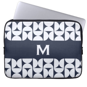 Moderne Navy-Geometrie-Laptop-Hülle 15 Zoll Laptopschutzhülle