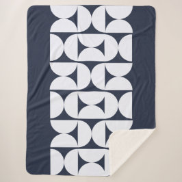 Moderne Navy-Geometrie-Sherpa-Decke Sherpadecke