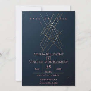 Moderne Navy-Gold-Geometrie-Karte zur Vorabanzeige