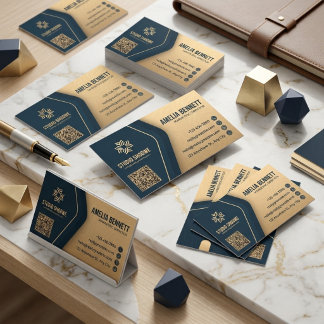 Moderne Navy-Gold-Geschäftskarte Visitenkarte
