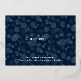 Moderne Navy Gold Script Bokeh Frohe Weihnachten Folieneinladung