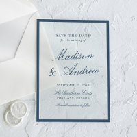 Moderne Navy-Grenz-Hochzeit - Rettet das Datum