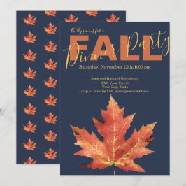 Moderne Navy Herbst Dinner Party Einladung