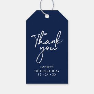 Moderne Navy Pinsel-Schriftzug-Party-Geschenk Dank Geschenkanhänger