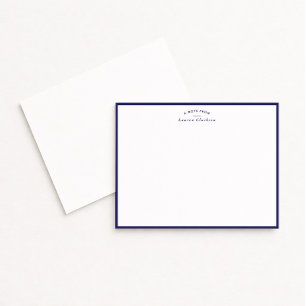 Moderne Navy-Rand Personalisierte Notizkarte Einladung