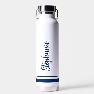 Moderne Navy Streifen White Wedwater Flasche