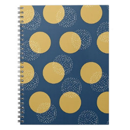 Moderne Navy und Gold Polka Punkt Notizblock
