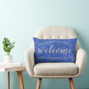 Moderne Navy- und Silber-Personalisierte Name Lendenkissen