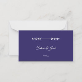 Moderne Navy & White Wedding-Platzkarte Platzkarte