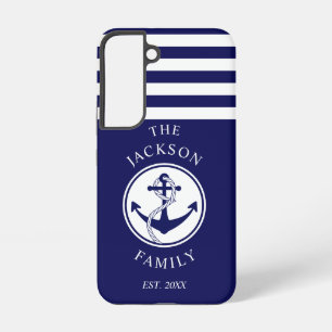 Moderne Navyblaue Nautilische Familienname Samsung Galaxy Hülle
