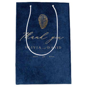 Moderne Navyblaue Nautische Hochzeit  Mittlere Geschenktüte