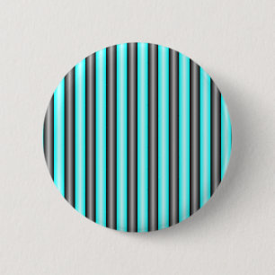 Moderne Neon Blue und Black 3D Metal Effect Stripe Button