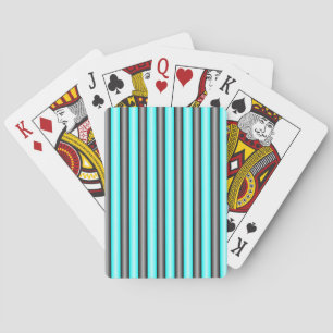 Moderne Neon Blue und Black 3D Metal Effect Stripe Spielkarten