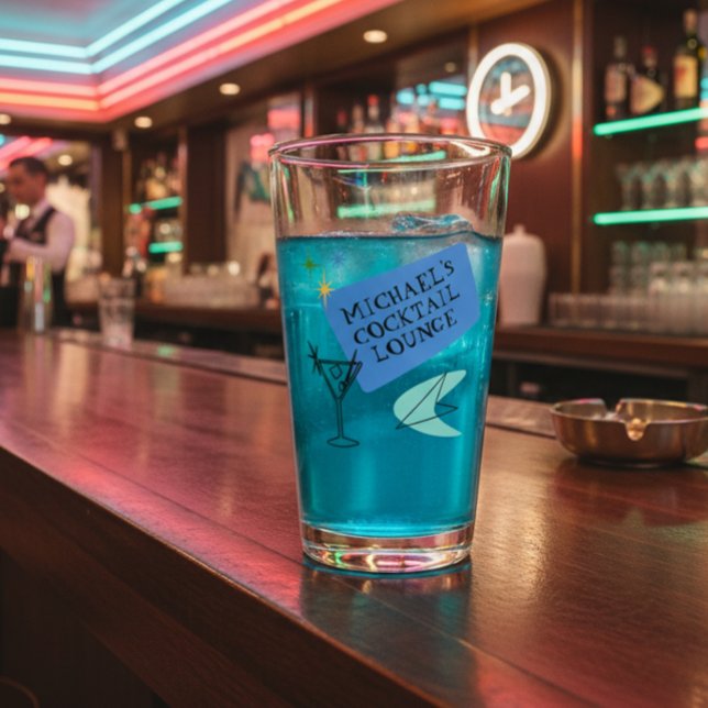 Moderne Neon Cocktail Lounge Name Glas (Von Creator hochgeladen)