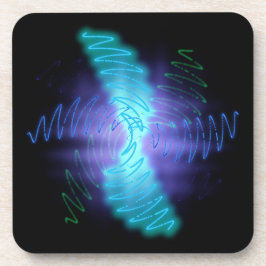 Moderne Neon Glows Sound Waves Getränkeuntersetzer