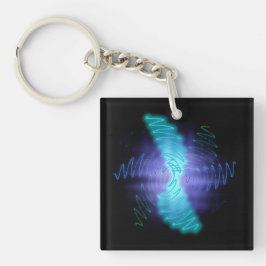Moderne Neon Glows Sound Waves Schlüsselanhänger