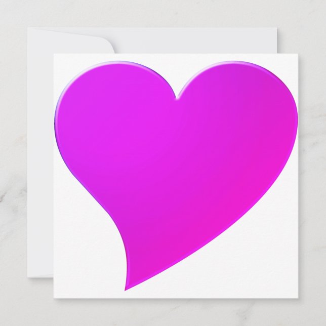 Moderne Neon Magenta Herz Valentine Tageskarte (Vorderseite)
