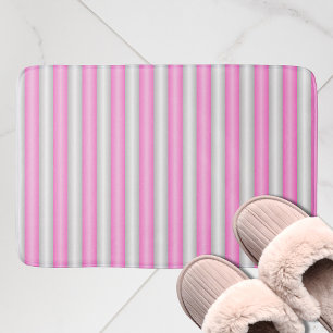 Moderne Neon-Pink-Streifen mit 3D-Effekt Badematte