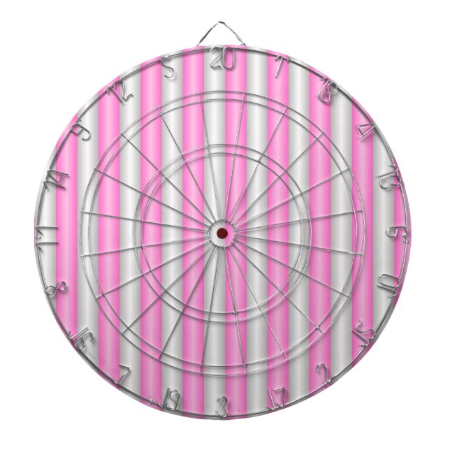 Moderne Neon-Pink-Streifen mit 3D-Effekt Dartscheibe (vorne)