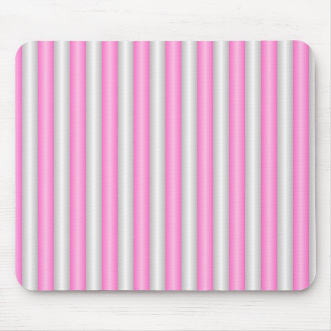 Moderne Neon-Pink-Streifen mit 3D-Effekt Mousepad (Vorne)