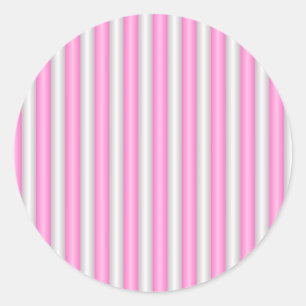 Moderne Neon-Pink-Streifen mit 3D-Effekt Runder Aufkleber