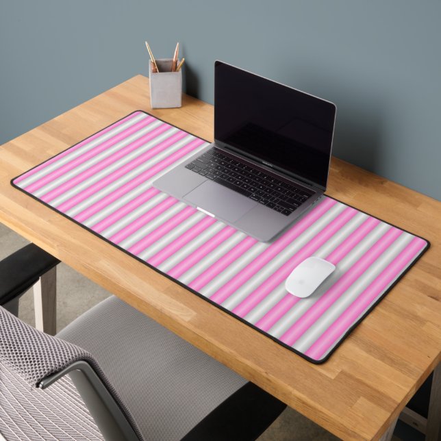 Moderne Neon-Pink-Streifen mit 3D-Effekt Schreibtischunterlage (Büro 2)