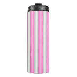 Moderne Neon-Pink-Streifen mit 3D-Effekt Thermosbecher