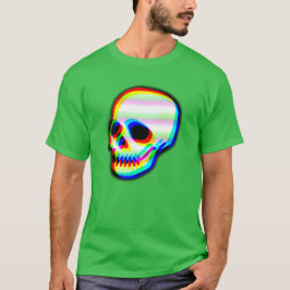 Moderne Neon Skull Illustration T-Shirt