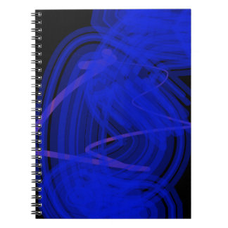 Moderne neonblaue und violette abstrakte Kritzelei Notizblock