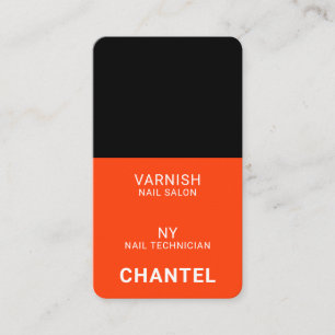 Moderne, neonorange-schicke, trendige Nagellack Visitenkarte