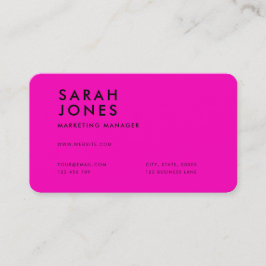 Moderne Neonrosa Farbe Visitenkarte