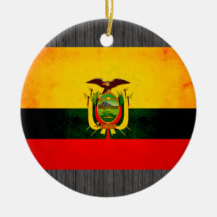 Moderne nervöse Ecuadorean Flagge Keramik Ornament