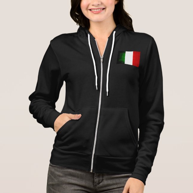 Moderne nervöse italienische Flagge Hoodie (Vorderseite)