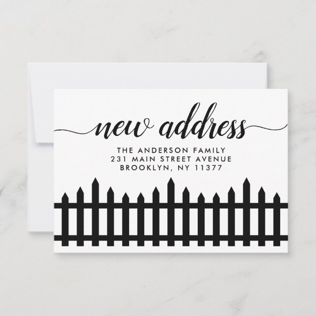 Moderne neue Address Script Zuhause Picket Fence M Ankündigung (Vorderseite)