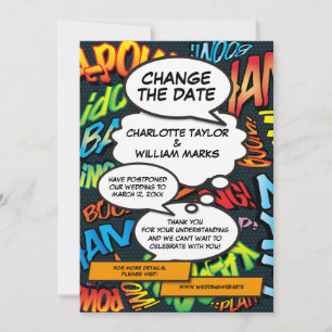 Moderne neue Hochzeitsdatum-Comic-Book Save The Date