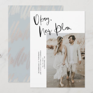 Moderne neue Planänderung Datum Hochzeit Terminank Save The Date