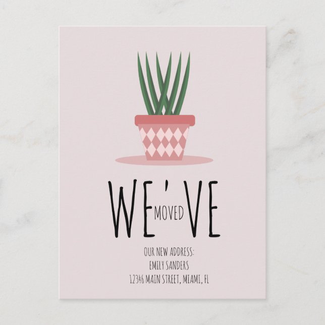 Moderne neue ZUHAUSE-Adresse Postkarte (Vorderseite)