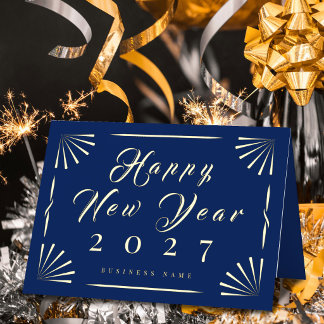 Moderne Neujahr 2027 Geschäft Dunkelblau