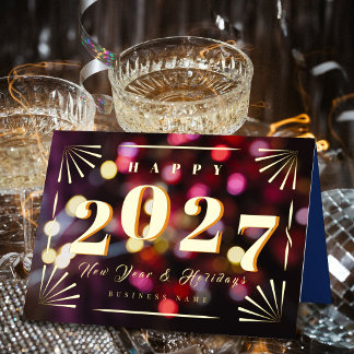 Moderne Neujahrs 2027 Geschäftsfoto Blau