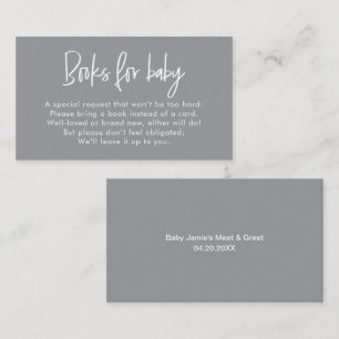 Moderne neutrale Babyparty-Buchwunsch-Karte Begleitkarte