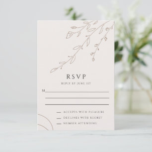 Moderne, neutrale Beige Botanische Hochzeitskarte Einladung