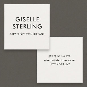 Moderne neutrale Beige Luxus Minimal Typografie Quadratische Visitenkarte