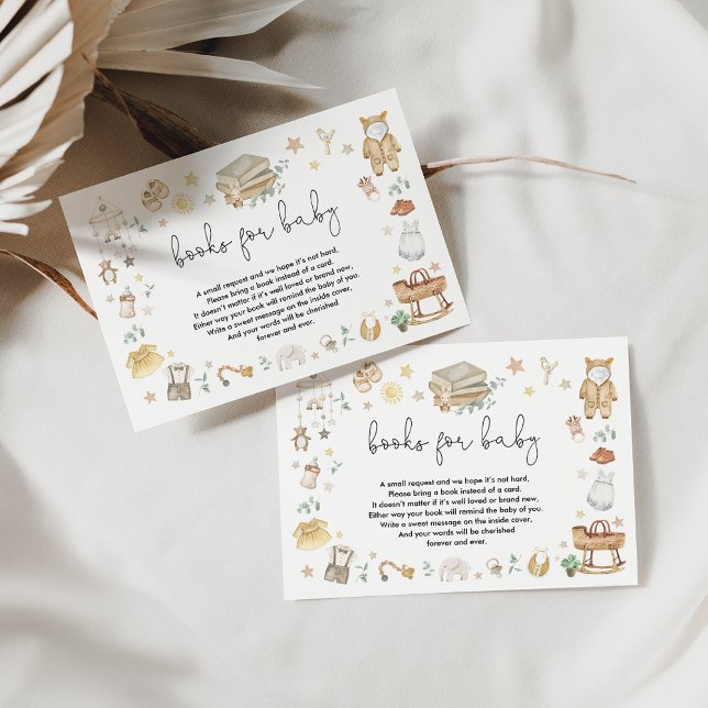 Moderne neutrale Bücher für das Kinderzimmer Boho Begleitkarte (Von Creator hochgeladen)